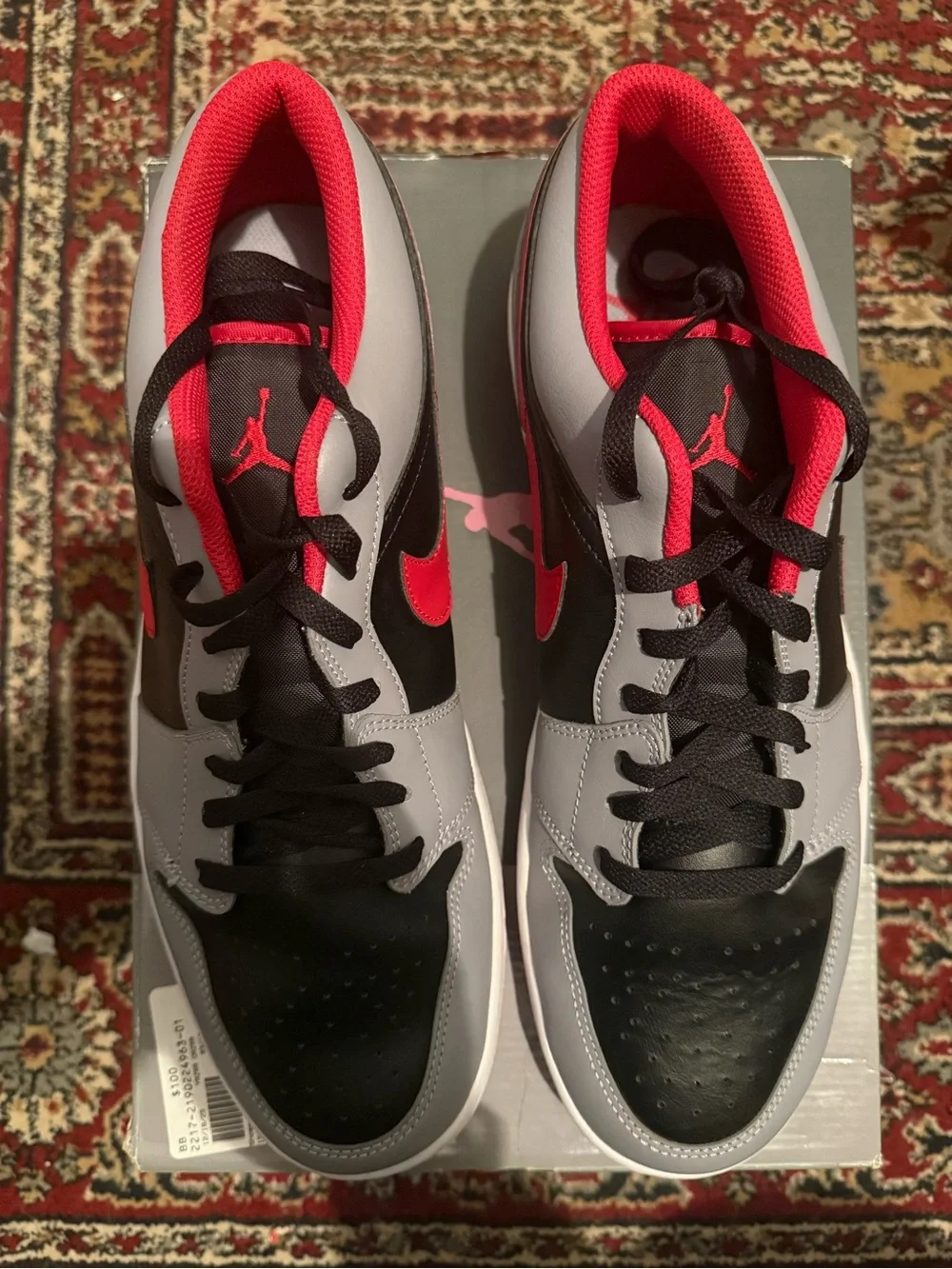 Jordan 1 Low Black Light Smoke Grey Gym Red